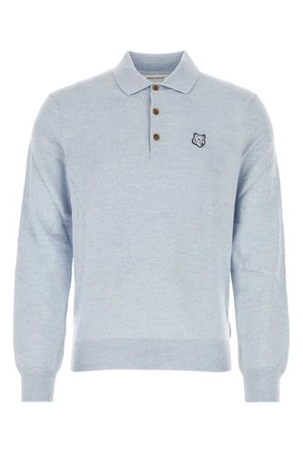 Light Blue Wool Sweater - Maison Kitsuné - Modalova