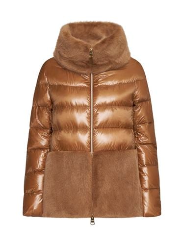 Down Jacket With Ecological Fur - Herno - Modalova