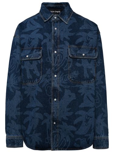 Palm Angels Blue Cotton Shirt - Palm Angels - Modalova