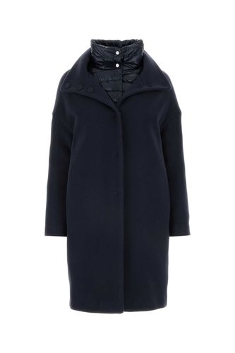 Herno Dark Blue Wool Blend Coat - Herno - Modalova