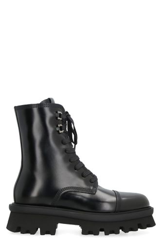 Ferragamo Leather Combat Boots - Ferragamo - Modalova