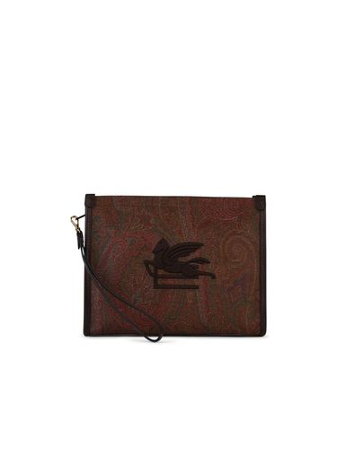 Etro Brown Leather Clutch Bag - Etro - Modalova