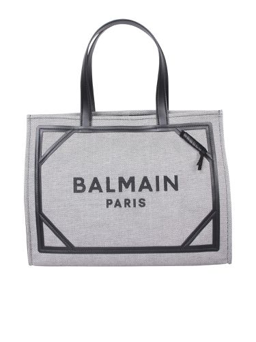 B Army Shop Medium And White Canvas Bag - Balmain - Modalova