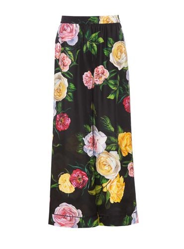 Peony And Roses Print Pants - Dolce & Gabbana - Modalova