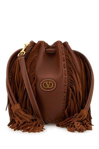 Caramel Leather Bucket Bag - Valentino Garavani - Modalova