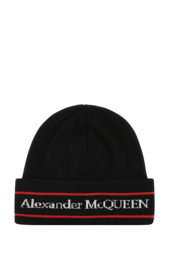 Black Cashmere Beanie Hat - Alexander McQueen - Modalova