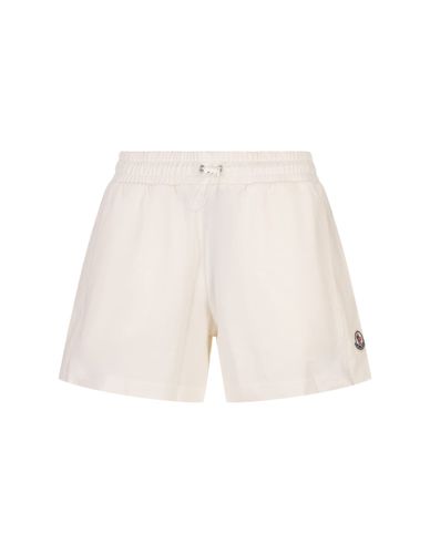 Moncler White Jersey Shorts - Moncler - Modalova