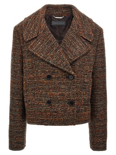 Bouclé Double-breasted Short Coat - Alberta Ferretti - Modalova