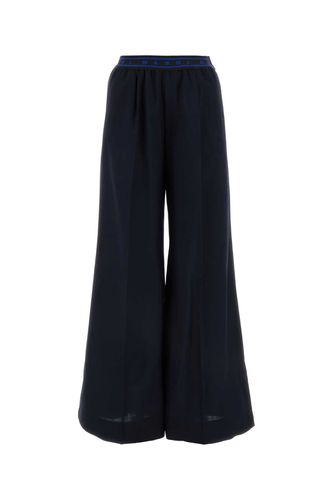 Midnight Blue Wool Wide-leg Pant - Marni - Modalova