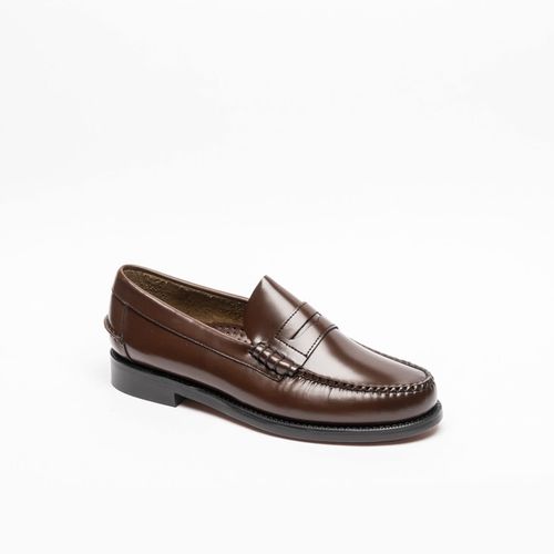 Dark Brown Brushed Leather Penny Loafer - Sebago - Modalova