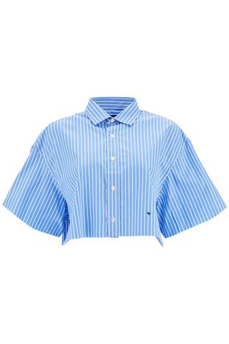 Blue Striped Cotton Shirt - HommeGirls - Modalova