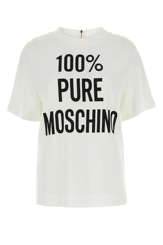 Moschino White Crepe T-shirt - Moschino - Modalova
