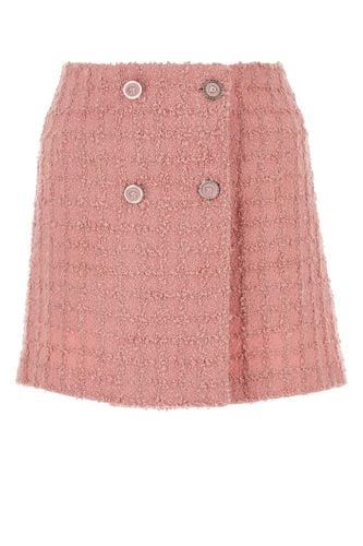 Versace Pink Boucle Mini Skirt - Versace - Modalova