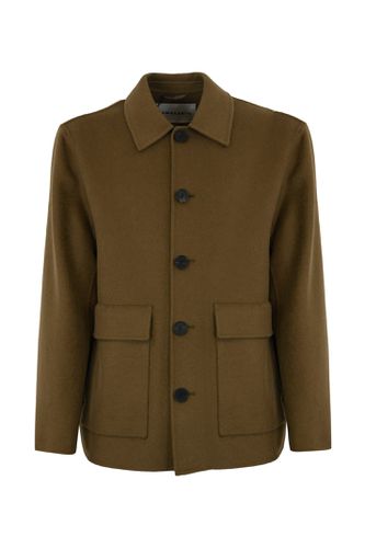 Amaranto Wool Blend Shirt Jacket - Amaranto - Modalova