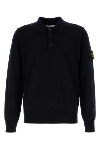 Midnight Blue Wool Polo Shirt - Stone Island - Modalova