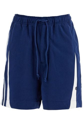 Blue Cotton Shorts With Side Stripes - Y-3 - Modalova