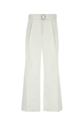 White Cotton Wide-leg Pant - Jil Sander - Modalova