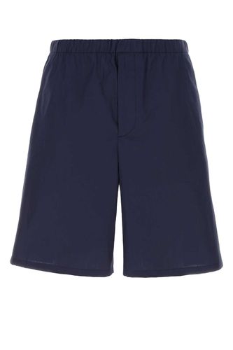 Navy Blue Cotton Bermuda Shorts - Prada - Modalova