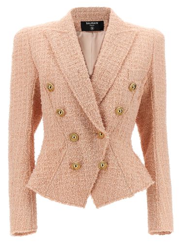 Tweed Double-breasted Blazer - Balmain - Modalova