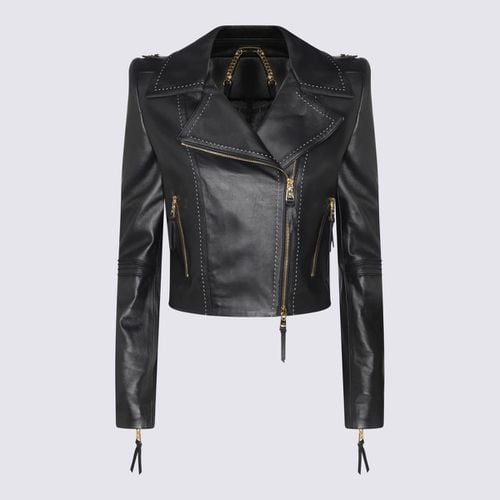 Leather Jacket - Elisabetta Franchi - Modalova