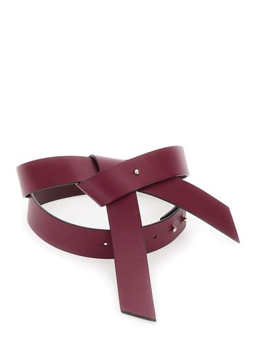 Belt With Knot Detail In Leather Woman - Philosophy di Lorenzo Serafini - Modalova