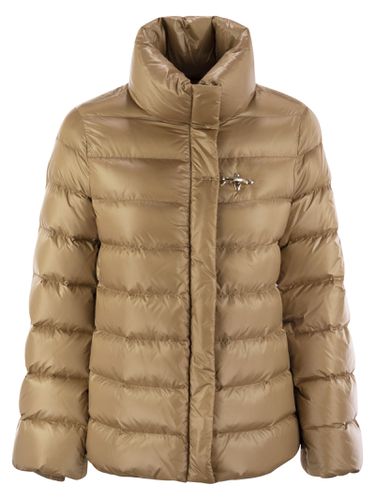 Brown Quilted Puffer Jacket - Fay - Modalova