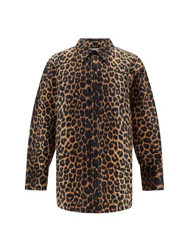 Leopard Print Taffeta Shirt - Saint Laurent - Modalova
