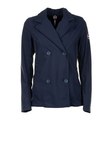 Womens Short Double-breasted Trench Coat Navy - Colmar - Modalova