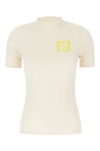 Fendi Sand Stretch Cotton T-shirt - Fendi - Modalova