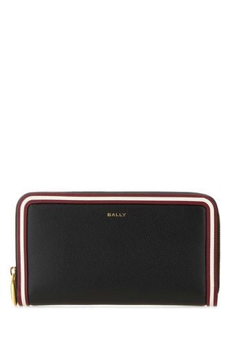 Black Leather Code Long Wallet - Bally - Modalova