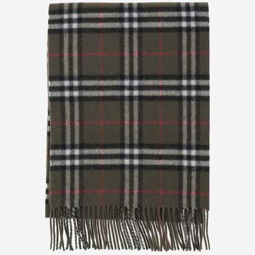 Cashmere Scarf With Check Pattern - Burberry - Modalova