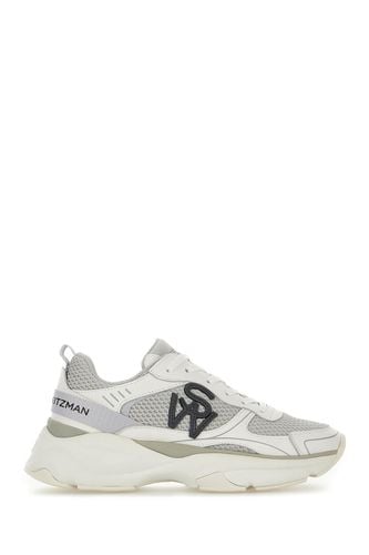 White Leather And Mesh Sneakers - Stuart Weitzman - Modalova