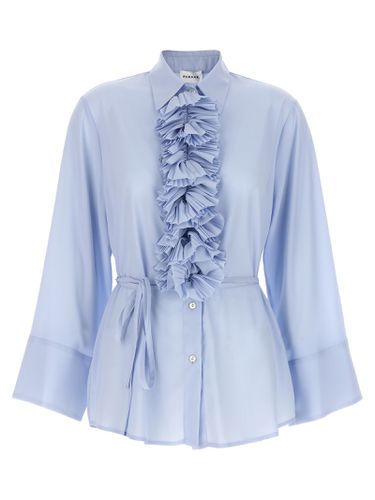 Light Blue Shirt With Ruffles - Parosh - Modalova