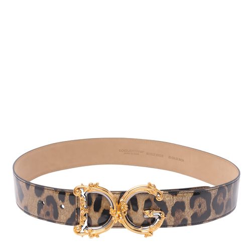 Leopard Print With Baroque Dg Logo - Dolce & Gabbana - Modalova