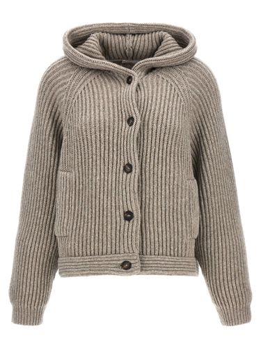 Ribbed Hooded Cardigan - Brunello Cucinelli - Modalova