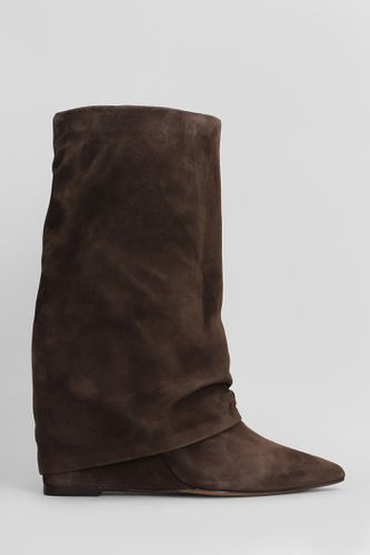 High Heels Ankle Boots In Dark Brown Suede - The Seller - Modalova