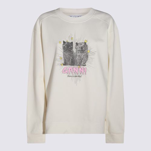 Ganni White Cotton Sweatshirt - Ganni - Modalova