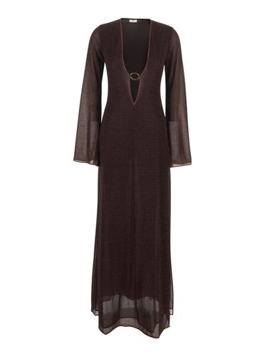 Caftan With Deep V-neck And Semi-trasparent Design In Fabric Woman - Oseree - Modalova