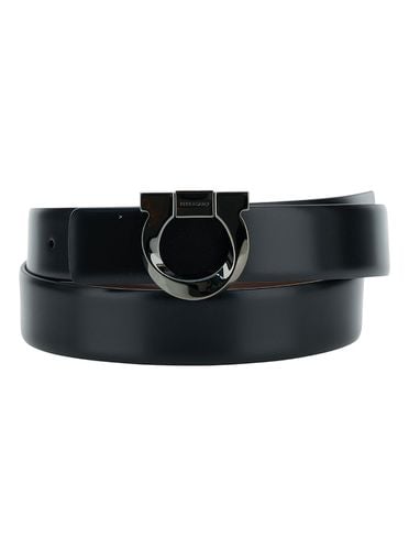 Belt With Gancini Buckle In Leather Man - Ferragamo - Modalova
