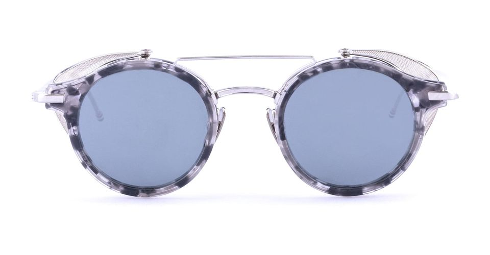 Round With Wide Shield - Grey Tortoise Sunglasses - Thom Browne - Modalova