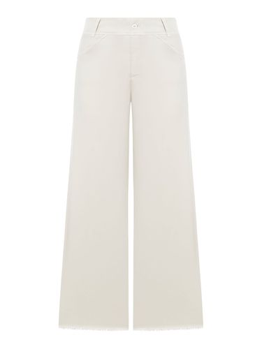 Wide Leg Trousers With Raw Cut At The Bottom In Viscose And Stretch Cotton - Transit - Modalova