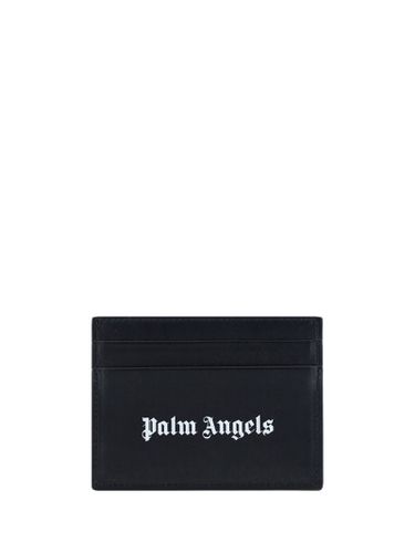 Black Calf Leather Card Holder - Palm Angels - Modalova