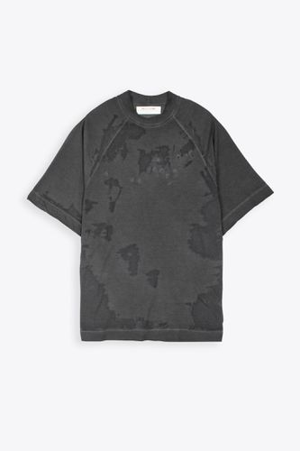 Oversized Translucent Graphic Logo T-shirt Black Distressed And Washed Cotton T-shirt With Back Logo - Oversized Translucent Graphic Logo T-shirt - 1017 ALYX 9SM - Modalova
