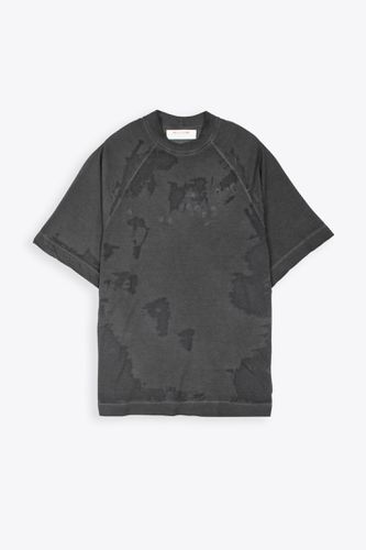 Oversized Translucent Graphic Logo T-shirt Black distressed and washed cotton t-shirt with back logo - Oversized Translucent Graphic Logo T-shirt - 1017 ALYX 9SM - Modalova