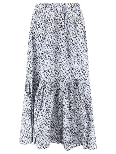 Floral Printed Maxi Flounce Skirt - Ganni - Modalova