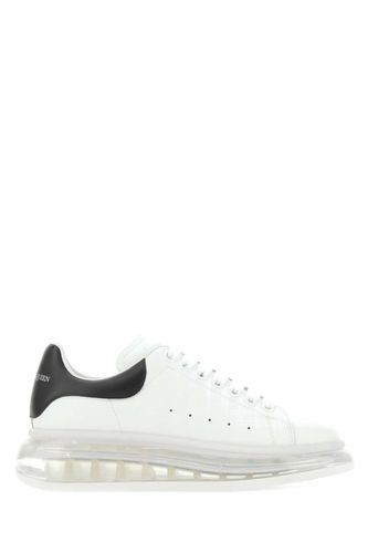 White Leather Sneakers With Black Heel - Alexander McQueen - Modalova