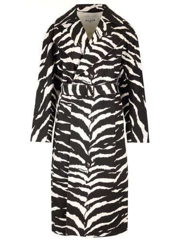 Alaia Zebra Denim Trench Coat - Alaia - Modalova