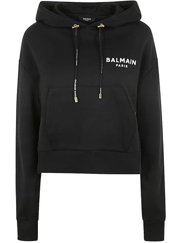 Balmain Flock Detail Cropped Hoodie - Balmain - Modalova