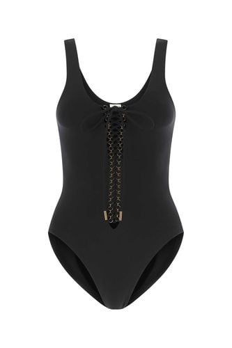 Black Stretch Nylon Swimsuit - Saint Laurent - Modalova