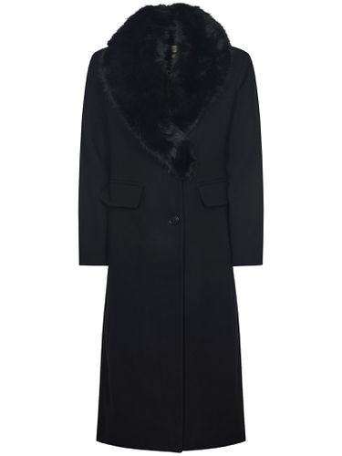 Fur Detailed Long Coat - Michael Kors Collection - Modalova